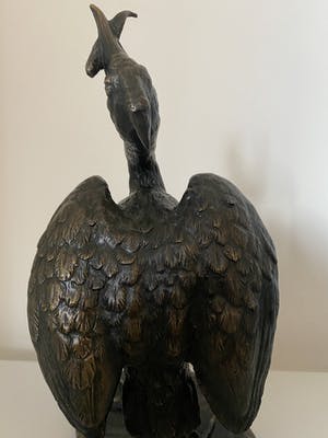 Buy Agathon Leonard - Dierlijk beeld van een Reiger - Brons? Bid from 100!