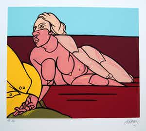 Valerio Adami - zeefdruk, Palleas et Melisande verkocht voor € 100!