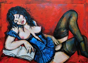 Natia Antadze - "Dame mit Buch" kopen? Bied vanaf 1!