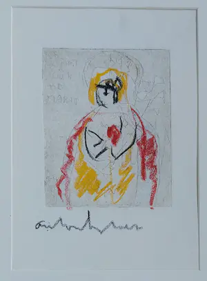 Anton Heyboer - Madonna- ingekleurde ets kopen? Bied vanaf 375!