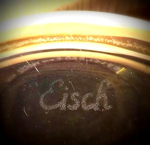 Curiosa - Erwin Eisch voor Glasblaserei Eisch Frauenau - goudkleurige schaal - gesigneerd kopen? Bied vanaf 1!