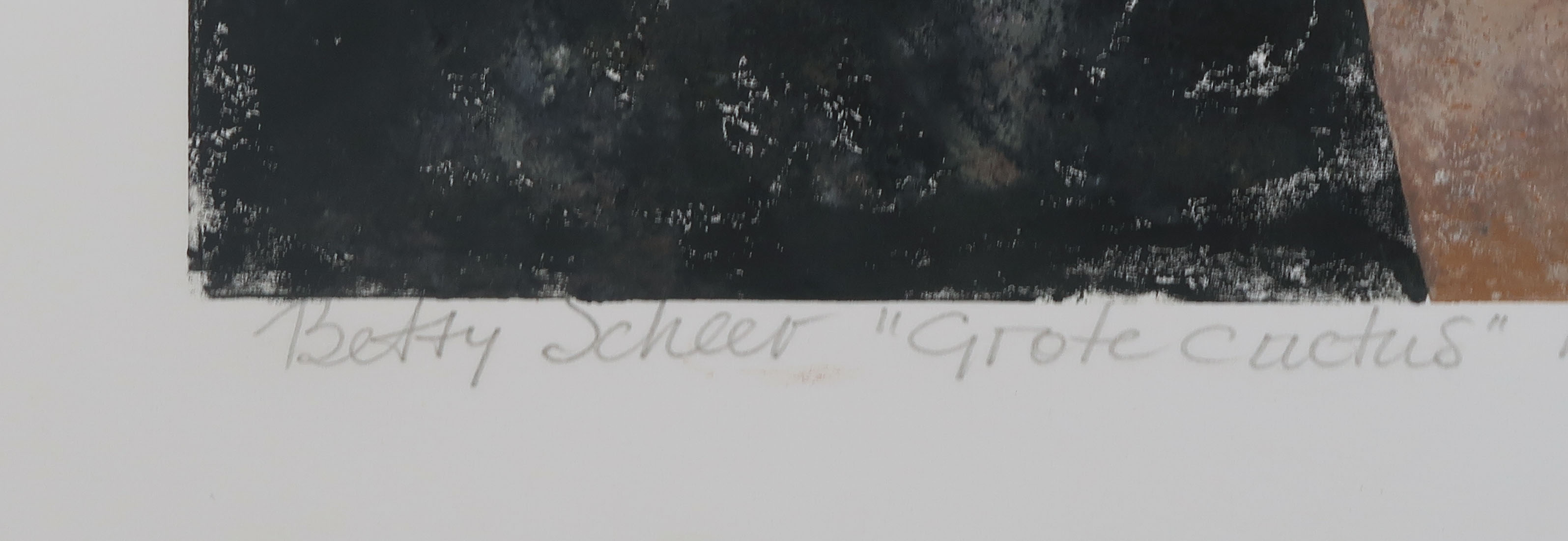 Betty Scheer - Linosnede, Grote cactus kopen? Bied vanaf 35!