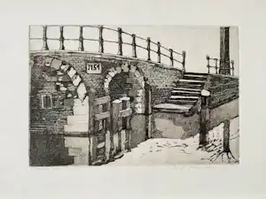 Lucie Meulendijks - Amsterdam, Brouwersgracht - Ets verkauft für € 90!