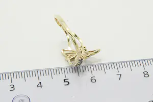 22- Elegante 14krt geel-goud & 0.30ct diamanten "Libelle" dames ring kopen? Bied vanaf 250!