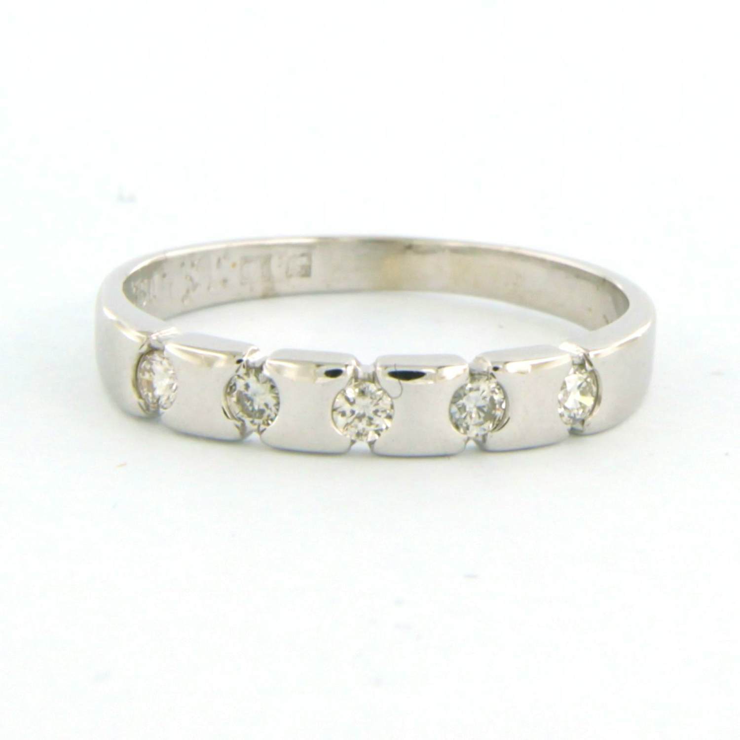 18k witgouden ring bezet met briljant geslepen diamant tot. 0.15ct kopen? Bied vanaf 210!