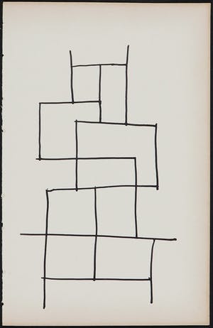 Siep van den Berg - Inkttekening, Abstracte compositie kopen? Bied vanaf 1!