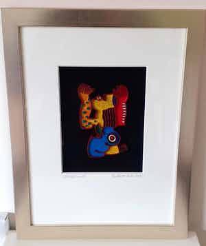 Clemens Briels - Handbeschilderd sculptuur (reliëf) in lijst verkocht voor € 150!