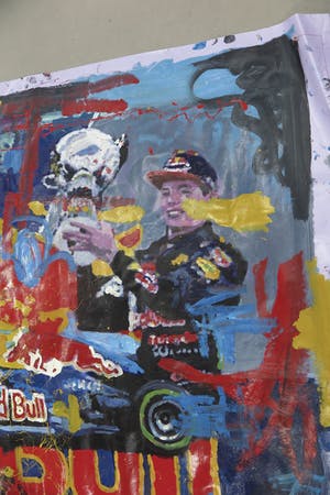 Peter Klashorst - Acryl op zeil, Max Verstappen / Red Bull Racing (Zeer Groot) kopen? Bied vanaf 250!