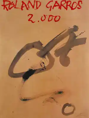 Antoni Tapies - Kleurenoffset-litho. Affiche:ROLAND GARROS 2000 vendu pour 55€ !