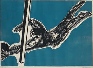 Wim Zwiers - Linosnede, Keeper - Ingelijst kopen? Bied vanaf 35!