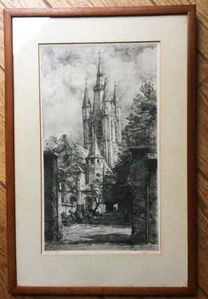 Willem Gerard Hofker - Prinsenhof en Oude Kerk te Delft verkocht voor € 80!