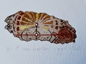 Yoka Voorbach - DRIE abstracte handgekleurde reliëf etsen - zeer kleine oplage (25) kopen? Bied vanaf 48!