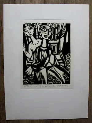 Aad de Haas - Linosnede - 1966 kopen? Bied vanaf 125!