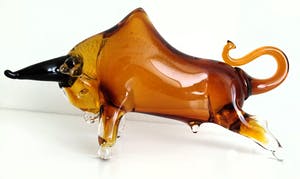 Niet of onleesbaar gesigneerd - indrukwekkende glassculptuur, El Torro, handgemaakt kopen? Bied vanaf 1!