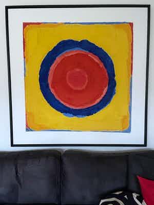 Bram Bogart - Roodopblauwopgeel Aquagravure verkocht voor € 1500!