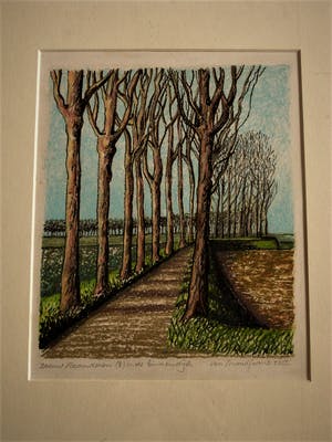 Erna van Mondfrans - Magnifiek pointillistisch Pastel "Zeeuws Vlaanderen oude Binnendijk " kopen? Bied vanaf 10!