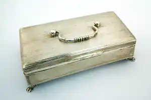 J.Wendels Schoonhoven -  2e gehalte (835) Zilveren lepeldoos - circa 1900 verkocht voor € 230!