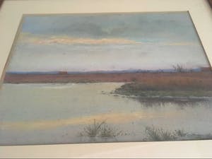 Pieter Arie Nijgh - Veenlandschap Twente krijttekening kopen? Bied vanaf 155!