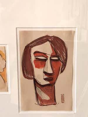 Jos Mertens - Vijf originele portrettekeningen in één lijst verkocht voor € 125!