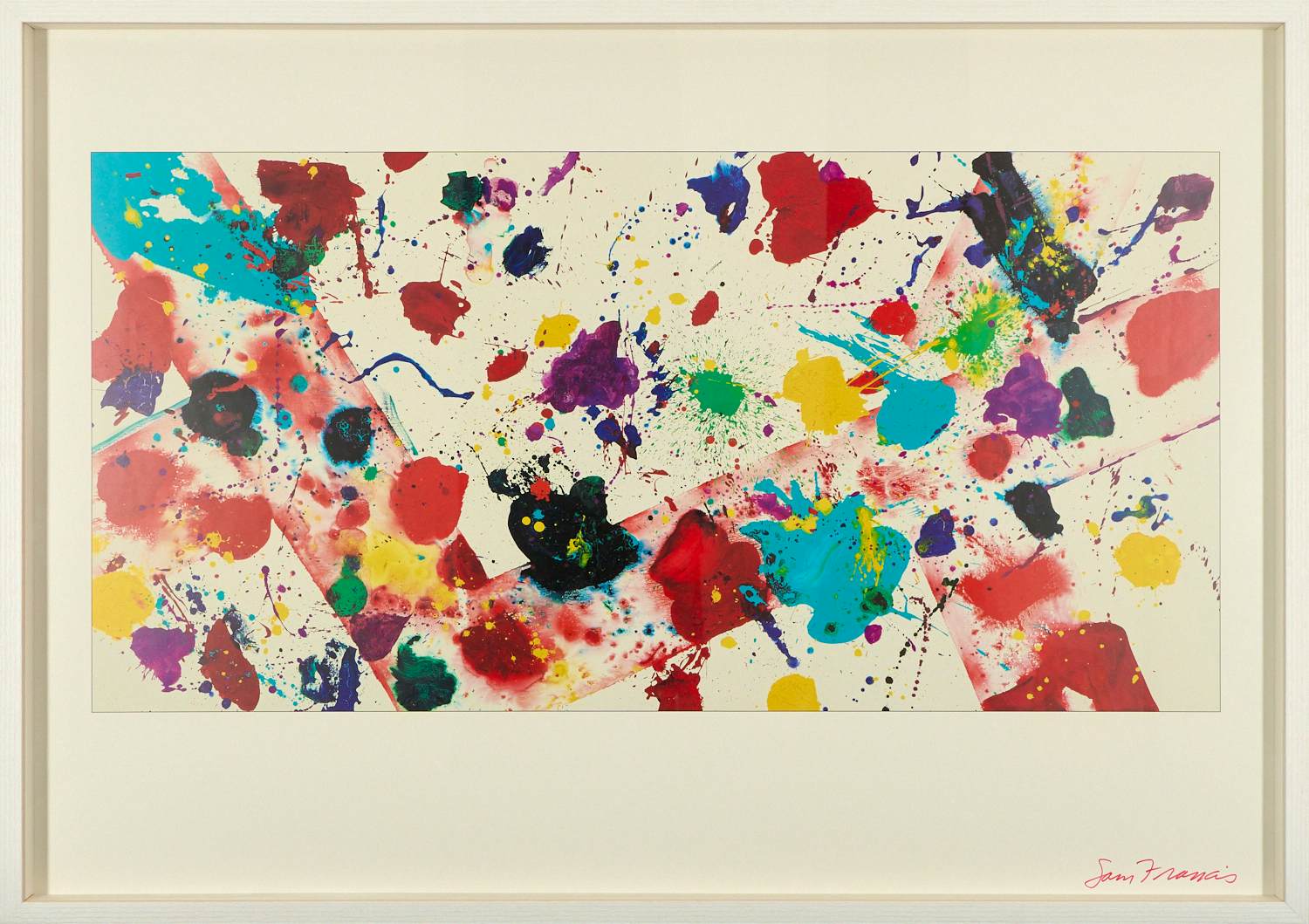 Sam Francis - Gesigneerde Collotypie met Kleurenexplosie - fraai ingelijst kopen? Bied vanaf 790!