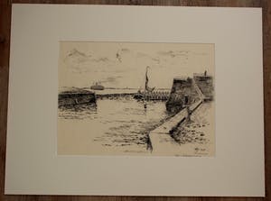 Willem Jans Dijk - tekening: Vlissingen ingang vissershaven - 1928 kopen? Bied vanaf 65!