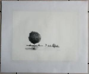 Metten Koornstra - Man bij schuur en bomen kopen? Bied vanaf 35!