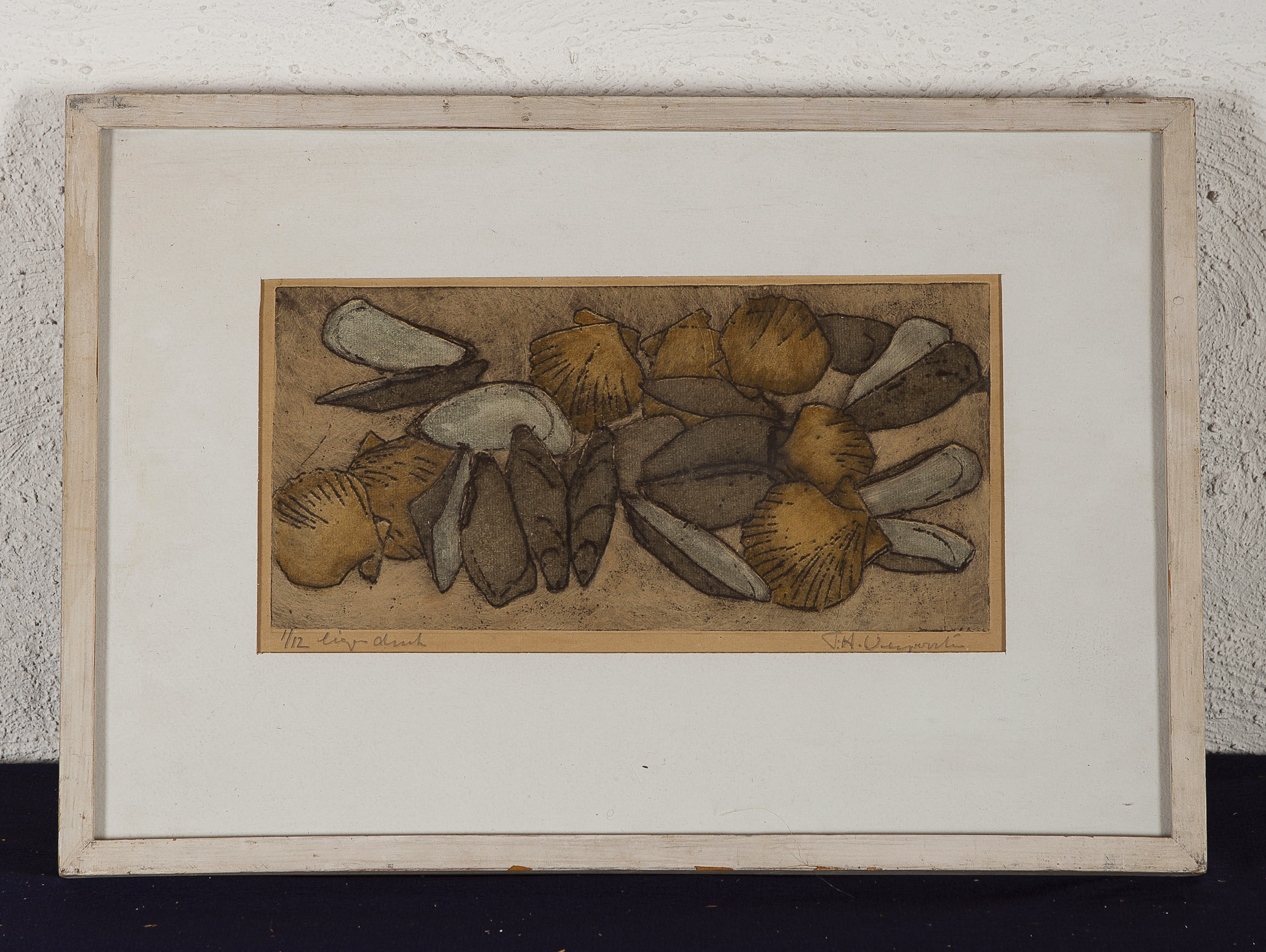 Frans Verpoorten - Schelpen - Ets en aquatint op papier - gesigneerd - oplage 1/12 - BKR Haarlem kopen? Bied vanaf 10!