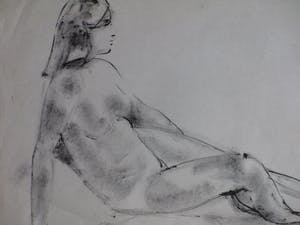 Isaac Naarden - Zittend Naakt - Tekening kopen? Bied vanaf 1!