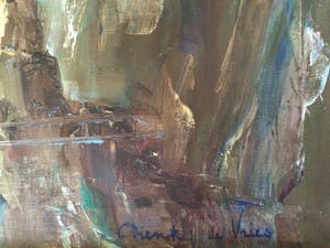 Dienke de Vries-Rohde - Fjord | Groot olieverfschilderij kopen? Bied vanaf 99!