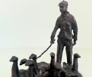 Piet Brouwer - metalen sculptuur | 'n Gaanzendriewer' | 1997 kopen? Bied vanaf 375!