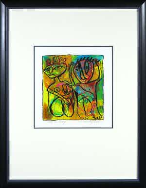 Henk Vierveijzer - Gouache, Sell in may - Ingelijst verkocht voor € 80!