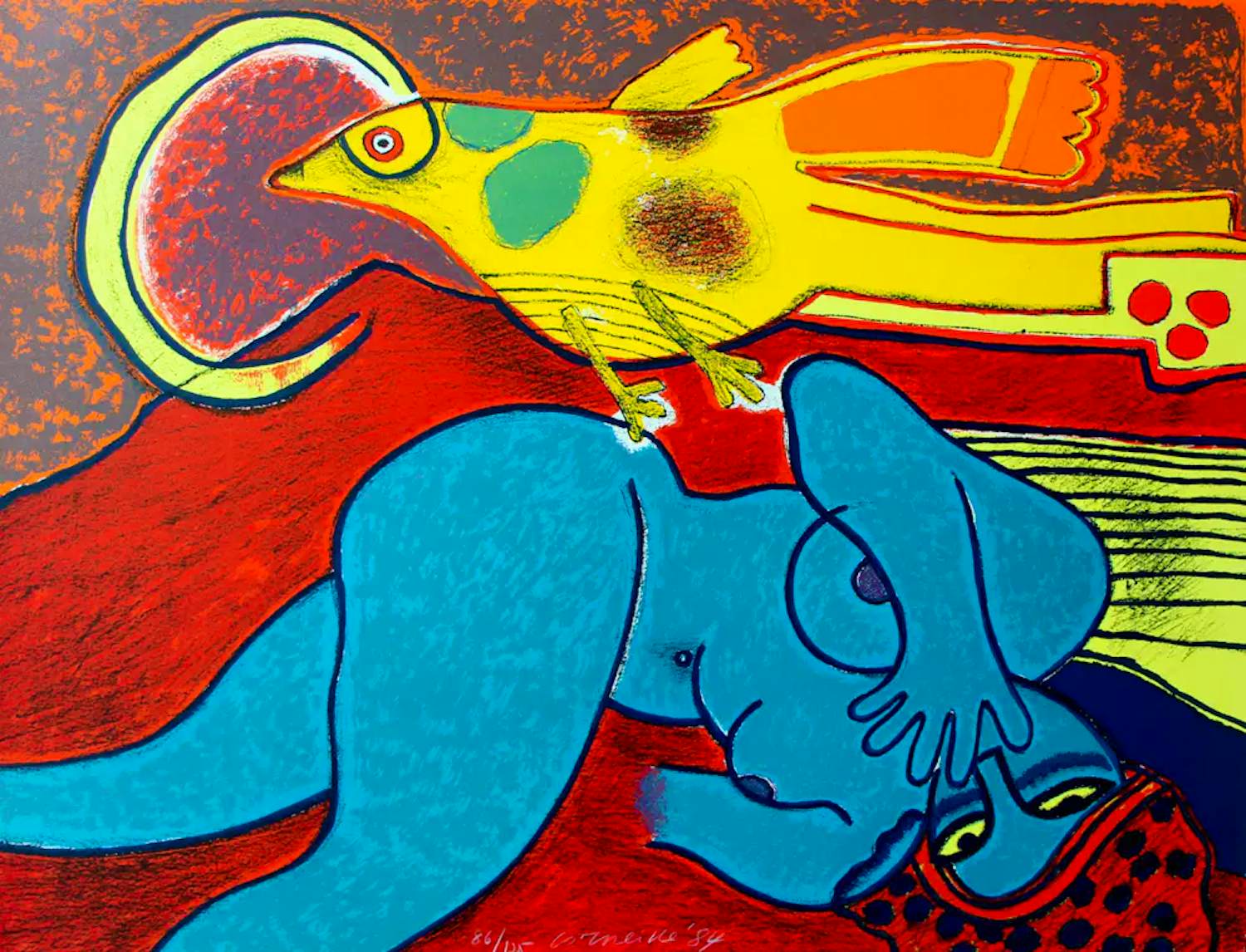 Corneille - Litho: De lelie en het feest II - 1984 kaufen? Bieten Sie von 350!