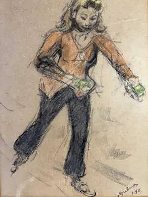 Erasmus Bernhard van Dulmen Krumpelman - Meisje op de schaats in Groningen - Groninger Ploeg kopen? Bied vanaf 350!