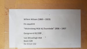 Willem Witsen - ets- Molensteeg, handgesigneerd en no.60 kopen? Bied vanaf 89!