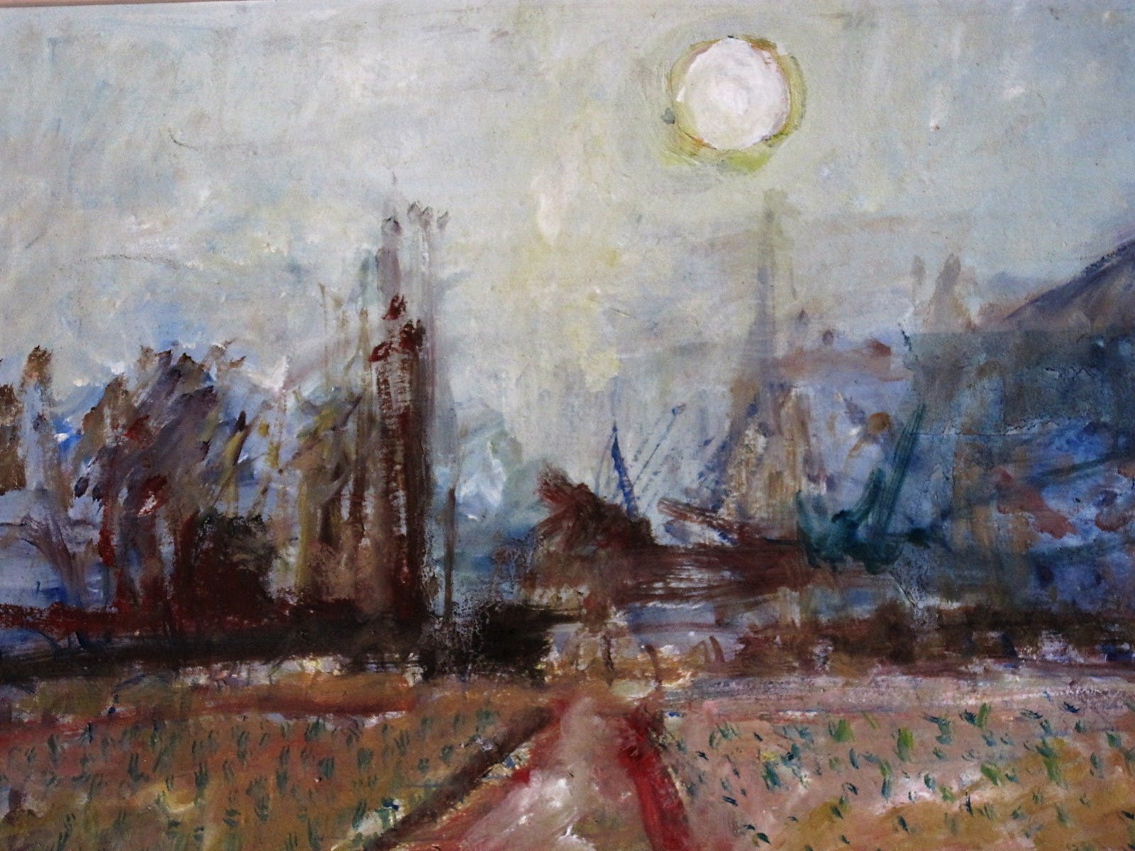 Wim Steijn - schitterend olieverf "Zomeravond bij de Hoogovens fabriek" kopen? Bied vanaf 1!