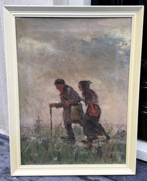 Jan Rinke - C4131 - Wandelaars door weer en wind kopen? Bied vanaf 150!