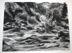 Frits Vanen - abstract landschap 1980 - zuurvrije inlijsting kopen? Bied vanaf 75!