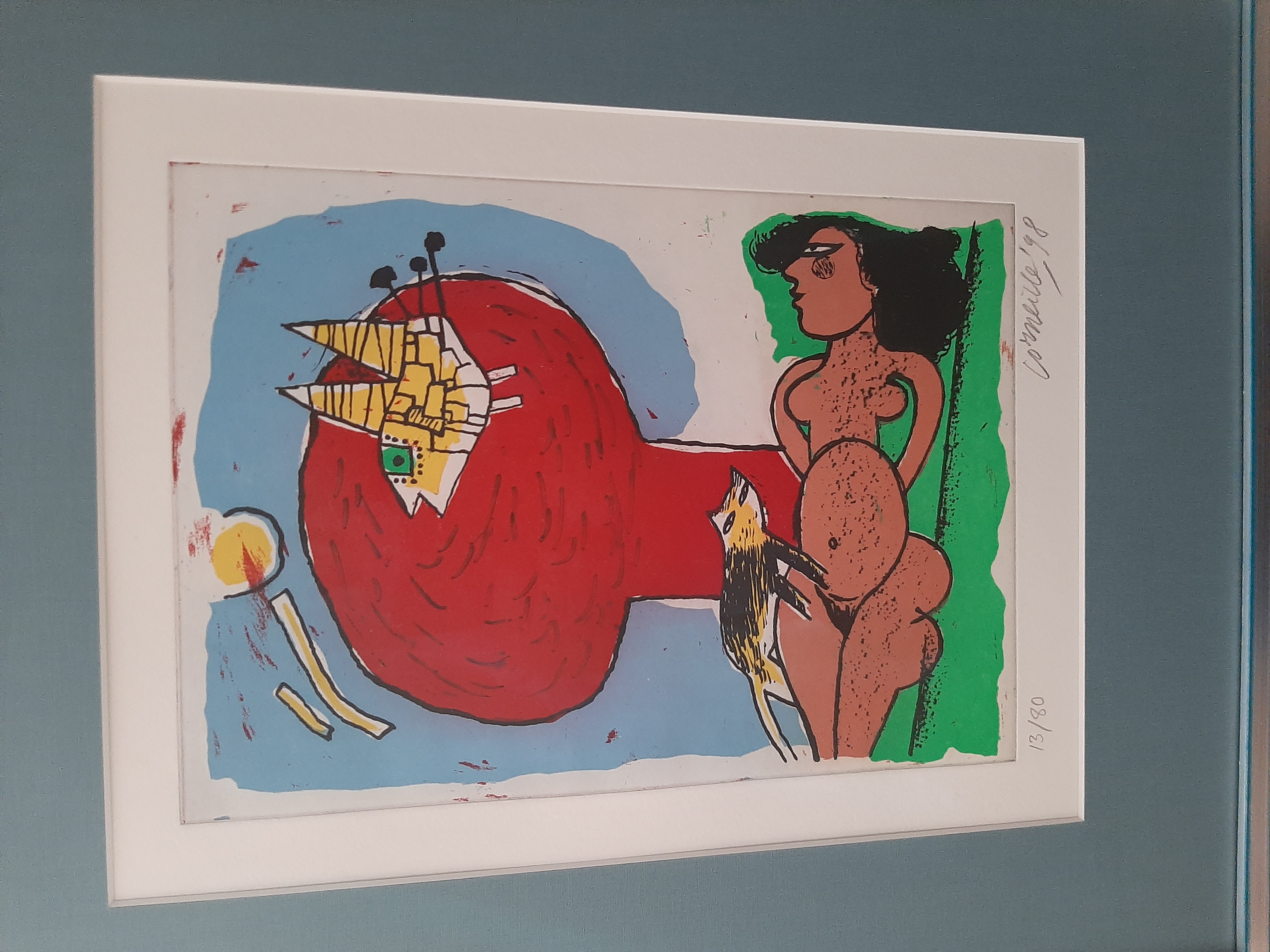 AcheterCorneille - Ets en Aquatint, Naakt met kat en vogel? Enchérissez de 225!