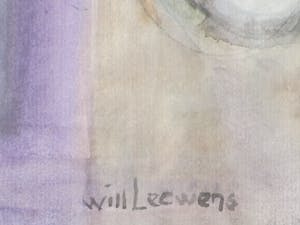 Will Leewens - Abstracte compositie in vormen - Aquarel kopen? Bied vanaf 1!