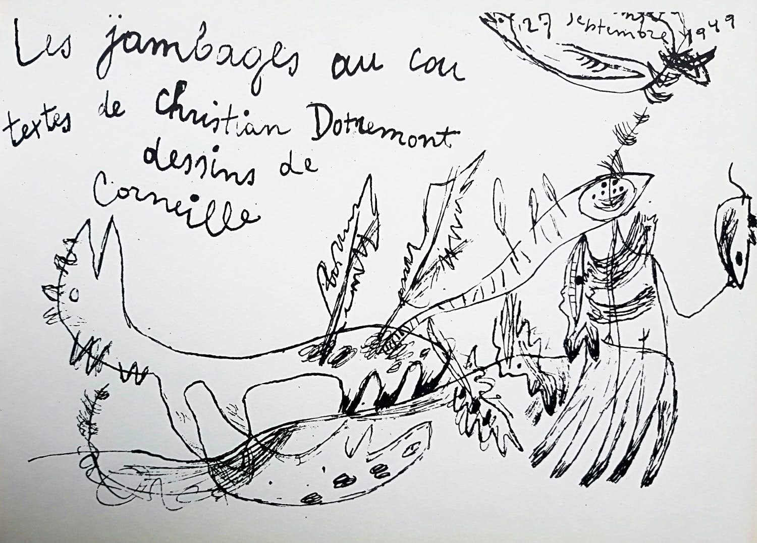 Corneille - Les jambages au cou (herdruk 1966), met tekst van Christian Dotremont kopen? Bied vanaf 50!