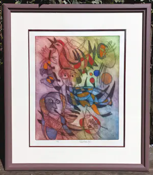 Jan Cobbaert - CoBrA figuren, handgekleurde aquatint ets (mooi ingelijst, zeer kleine oplage) kopen? Bied vanaf 695!