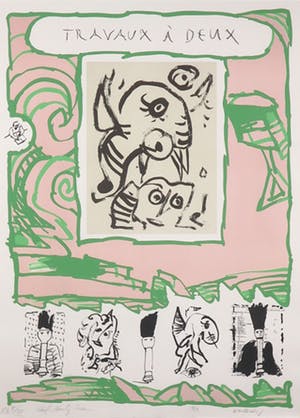 Pierre Alechinsky - en Carl-Henning Pedersen, Travaux á Deux - Ingelijst (Groot) kopen? Bied vanaf 450!