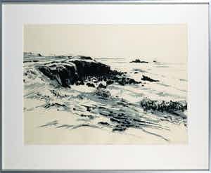 Gijs Keizer - Zeefdruk, Quiberon Bretagne - Ingelijst verkocht voor € 1!