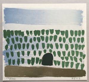 Klaas Gubbels - litho op handgeschept papier 'Gat in de heg' - 2007 kopen? Bied vanaf 145!
