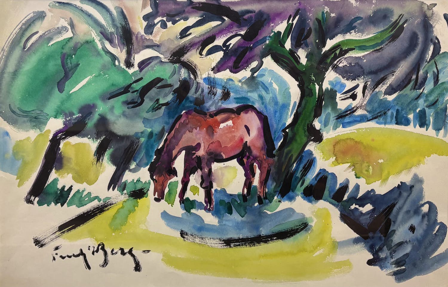 Freek van den Berg - Landschap met paard kopen? Bied vanaf 150!