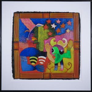 Clemens Briels - Zeefdruk en collage, Algunas gente... - Ingelijst (Groot) kopen? Bied vanaf 80!