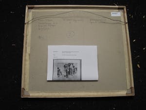 Karin Elfrink - Leuk jaren 80 Aquarel/Potlood "kleding kopen op de Albert Cuyp Amsterdam" kopen? Bied vanaf 1!