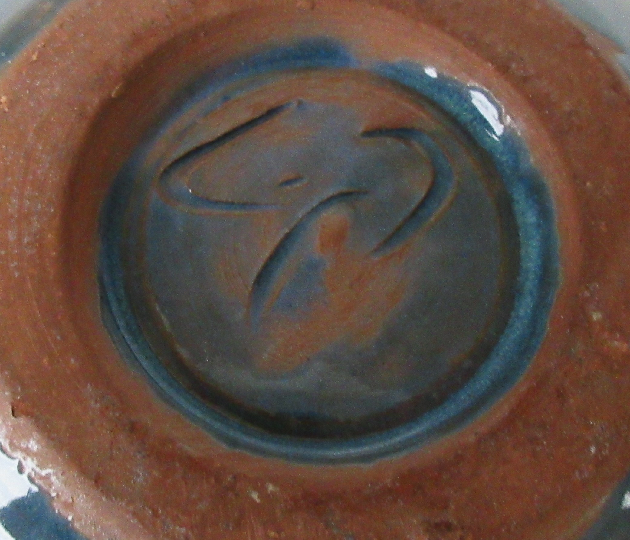 Niet of onleesbaar gesigneerd - Studio keramische asbak met blauw groen stroomglazuur kopen? Bied vanaf 1!