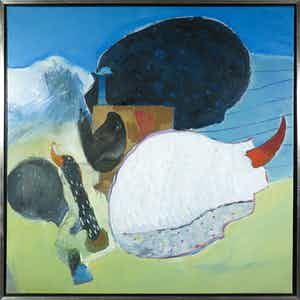 Michel van Overbeeke - Gemengde techniek op doek, Shadow head - Ingelijst (Groot) verkocht voor € 1!