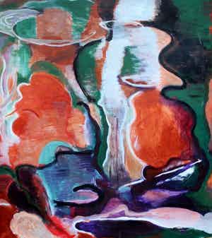 Jacques van Erven - abstract schilderij - 1989 verkocht voor € 199!